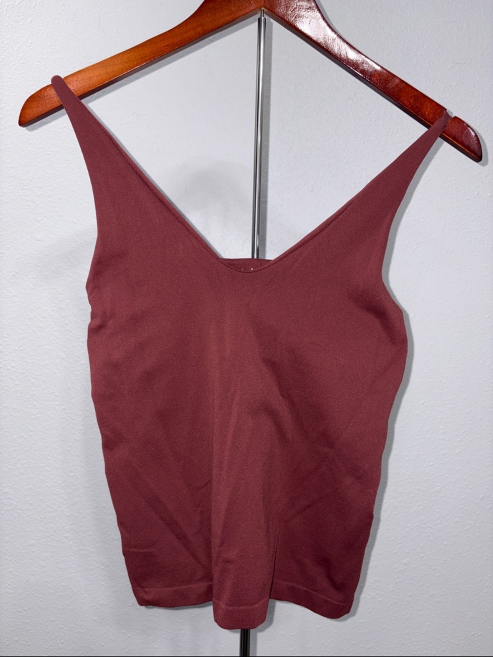 Free People V-Neck Ribbed Cami - Wine